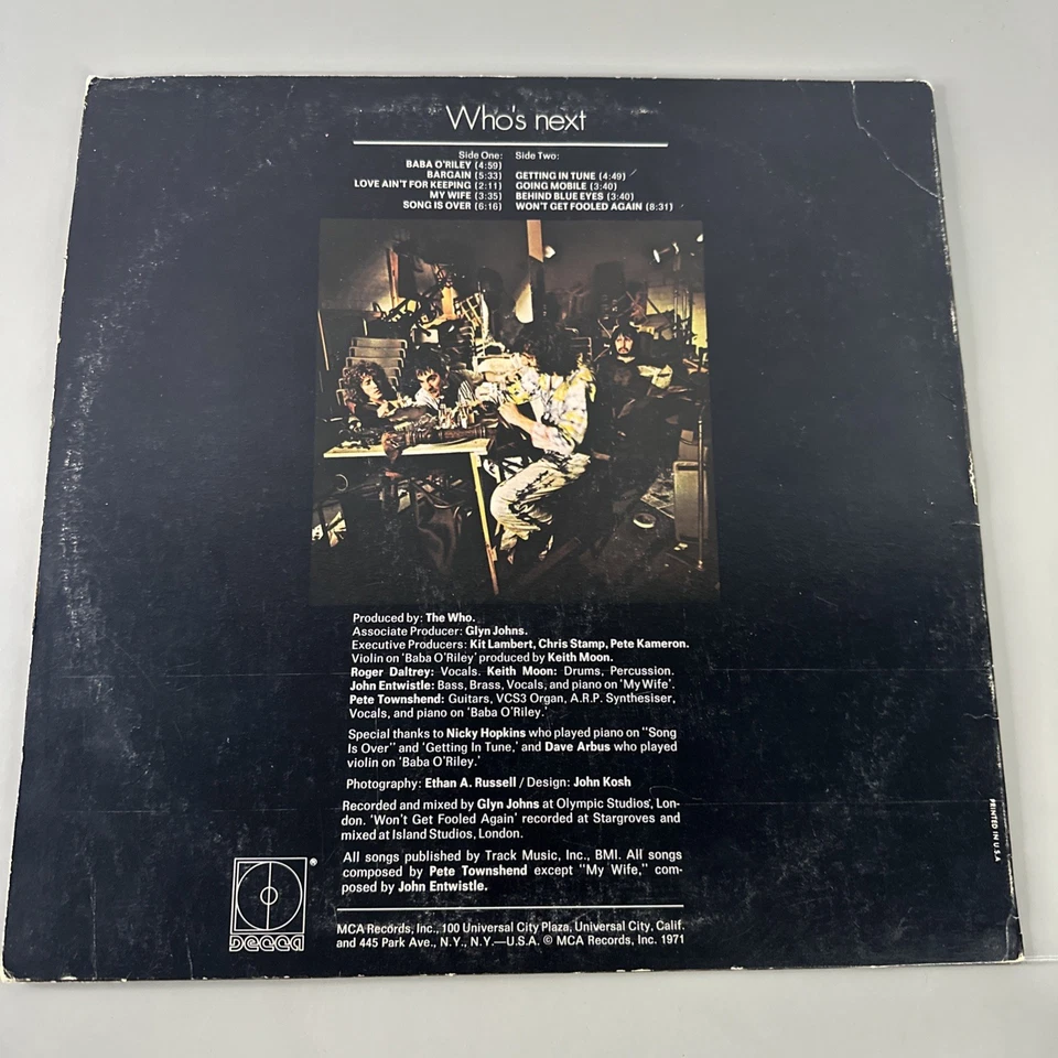 The Who – Who’s Next – 1971 Decca – DL 79182 Vinyl Record LP - Image 2 of 3
