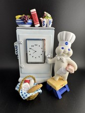 Pillsbury Doughboy “Baking Time” Clock With Refrigerator Danbury Mint