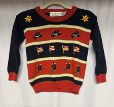 Vintage 1993 The Eagle's Eye Kids Sweater S 4-5 Americana Flags Cowboy Boots