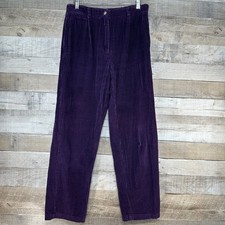 Talbots Vintage Purple Corduroy Pleated Front Pants Women's Size 8
