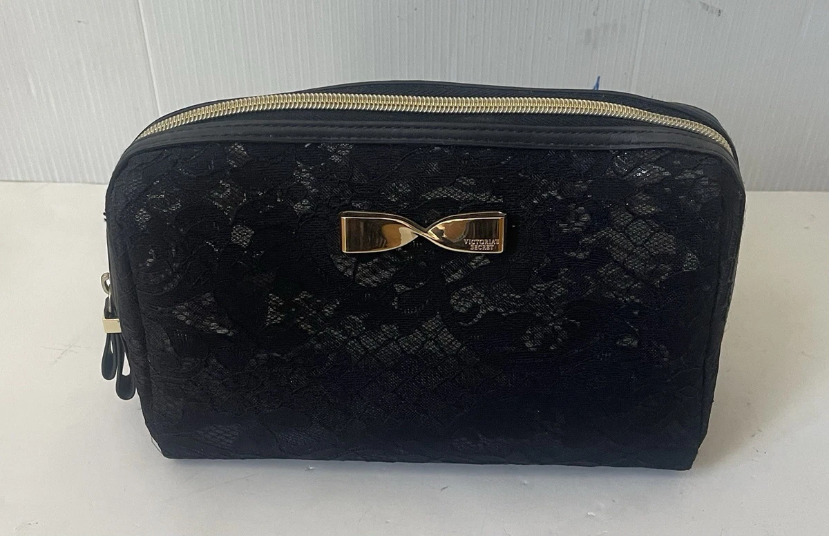 Rare Victoria\'s Secret Gold Pouch with Black Hair Accessories Victoria main image 4