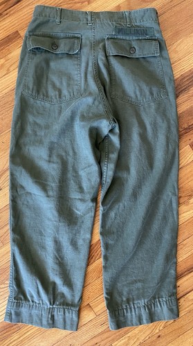 Vintage Original USN OG-107 Baumwollsatin Typ 1 Hose Herren 36x33 Reißverschluss Geschichte - Bild 18 von 24