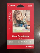 NEW 50 Sheets Canon Pixma Inkjet Photo Paper Glossy GP-601 4"x6" - Free Shipping