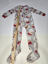 NEW Carter's Footed Pajamas Toddler 4T Santa Print Fleece Zipper Snap Closure