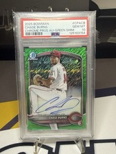 2025 Bowman- Chrome Prospect Autographs Chase Burns #CPA-CB Green Shimmer PSA 10