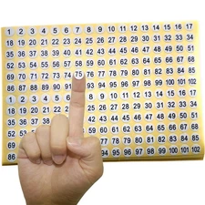 1-102 Round Number Stickers - 30 Sets of 3060 Self-Adhesive Labels: Small Num...
