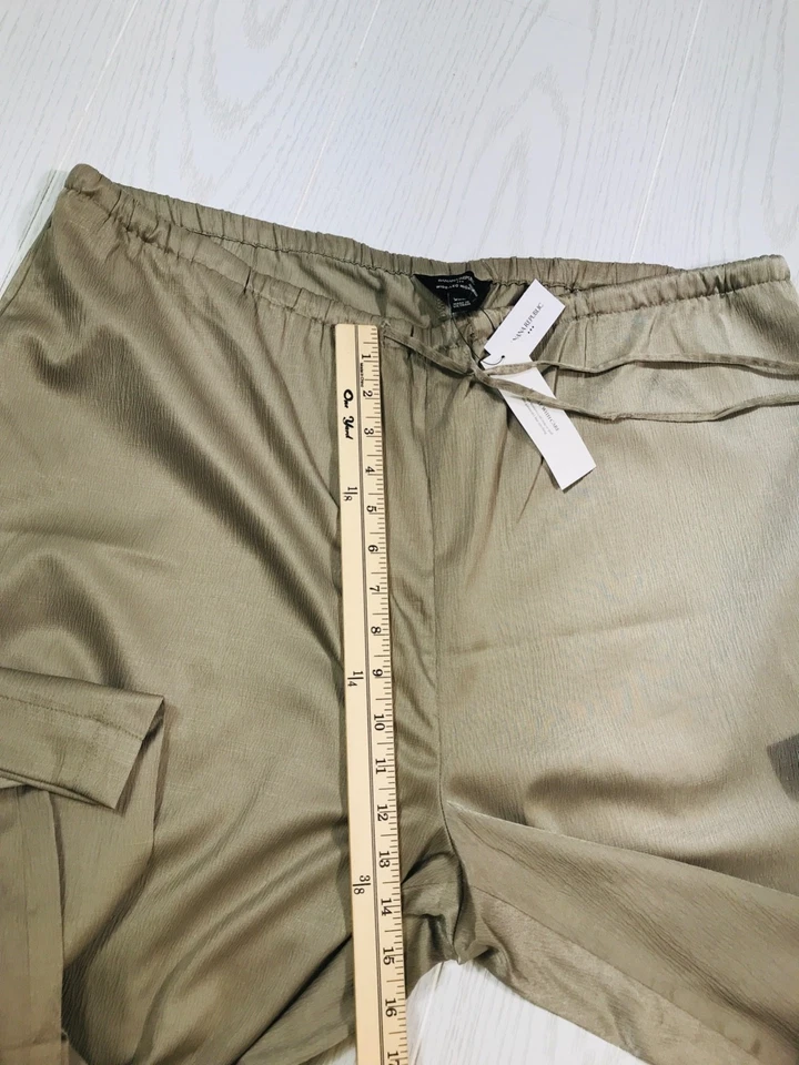 Banana Republic 宽腿高腰裤 XXL 金色弹性腰部弹力休闲 — 第 4/4 张图片