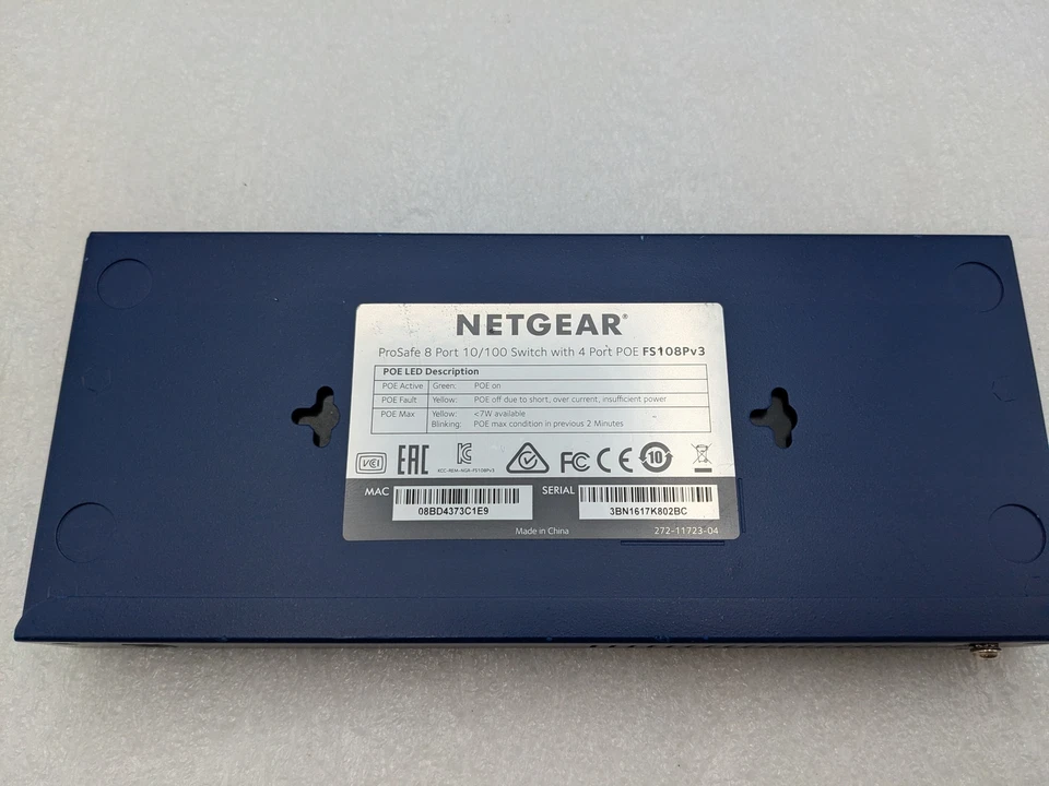 NETGEAR FS108P ProSafe 8-port 10/100mb/s switch with 4-port POE NO AC Free S/H - Image 4 of 4