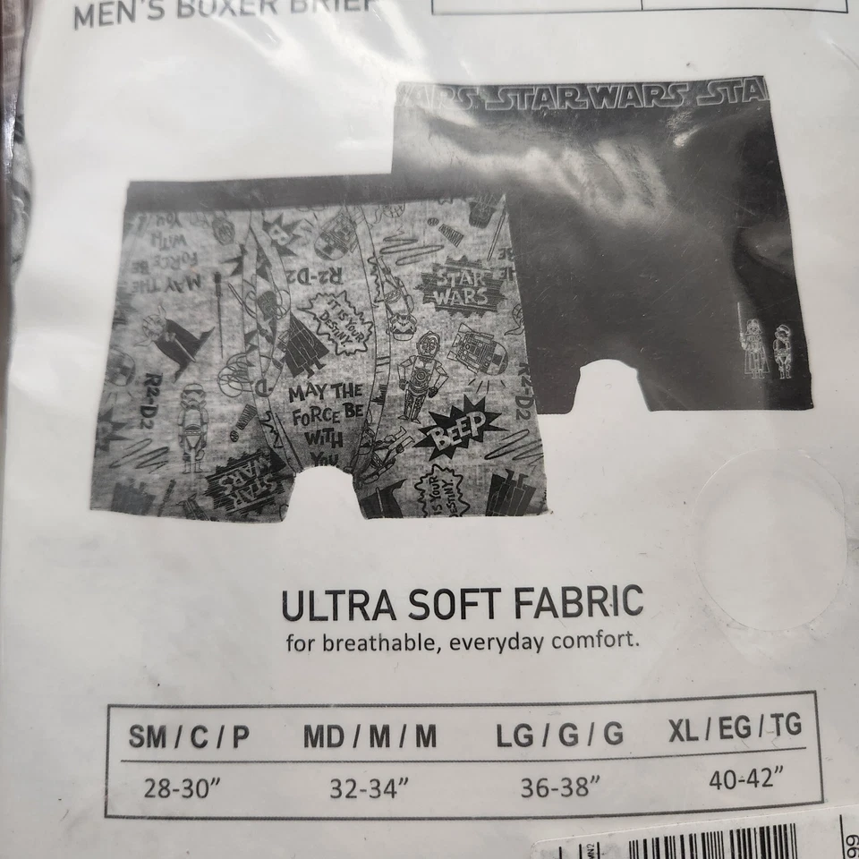 6x Mens Disney Star Wars Darth Vader Soft Underwear Boxer Briefs 3x 2Pk  L 36-38 - Image 3 of 4