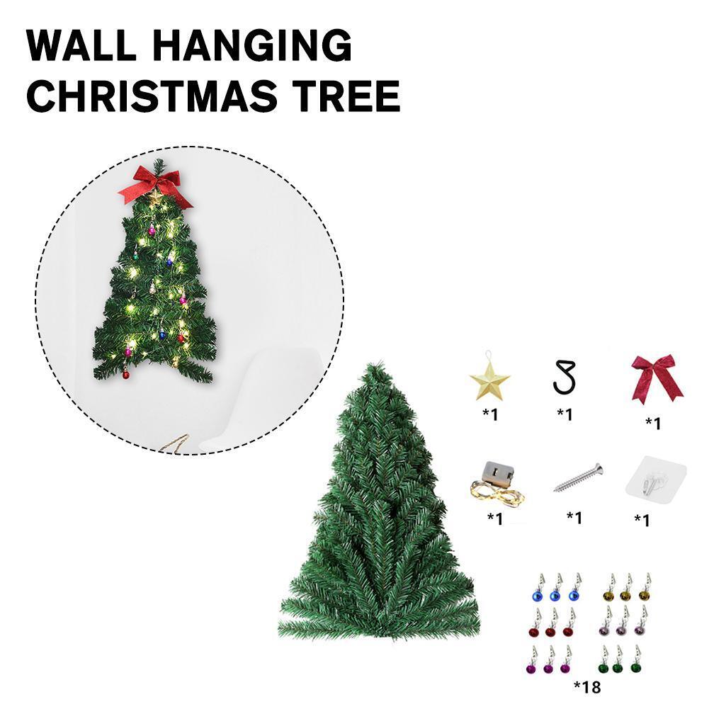 Mini Wall Hanging Glowing Christmas Tree with Light String Realistic Easy Setup= - Picture 3 of 11