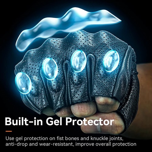 Motorcycle Gloves Breathable Summer Motorcycle Half Gloves Shockproof Cycling - Picture 4 of 21