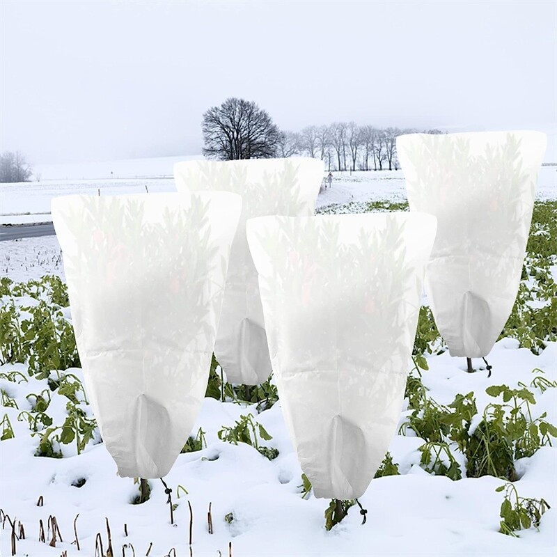 4x Frost Plant Protection Bags Fleece Winter Cover Plants Garden Shrubs