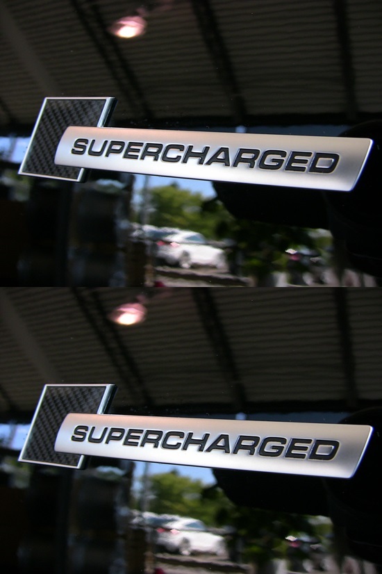 2 logos Supercharged look carbone black autocollant Dodge Caravan III résistants aux UV