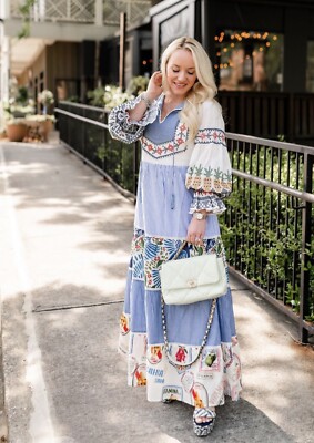 blue dress for baby girl Blue Pineapple Ikat LENZING™ ECOVERO™ Viscose Maxi Dress – FARM Rio