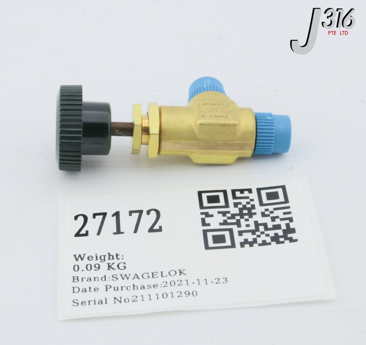 専用１０キロ　2ケース 27172 SWAGELOK BRASS SCREWED-BONNET ANGLE-PATTERN NEEDLE VLV, 1/8