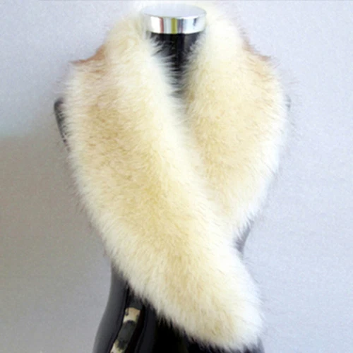 Luxury Fluffy Faux Fox Fur Fur Collar Women Thick Warm Furry Scarf - Bild 14 von 27