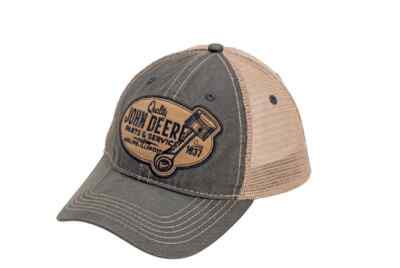 Original John Deere Mütze Oilskin-Look hellbraun Netzrücken Erwachsene Geburtstagsgeschenk