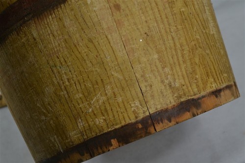 antique grain painted bucket 7 in tall primitive rough 19th c original - Picture 3 of 8