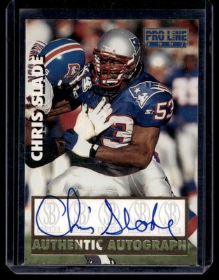 Chris Slade Auto 1997 Score Box Pro Line New England Patriots Autogramm