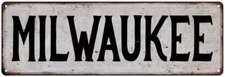 MILWAUKEE Vintage Look Rustic Metal Sign City State 106180041242
