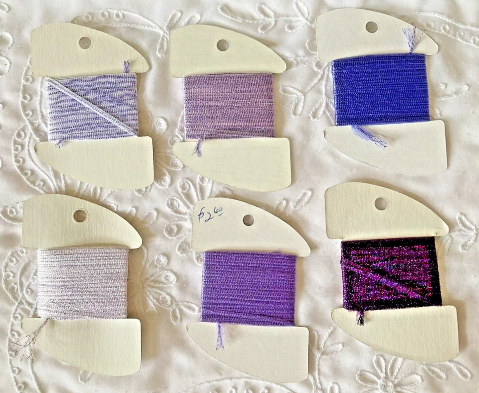 Rainbow Gallery Frosty Rays Thread Lot of 14 Shades of Purple 5 Yd Cards New - Image 2 of 2