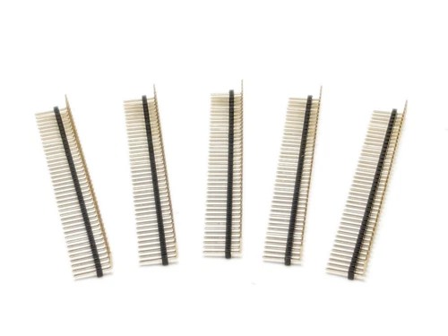 5x Stiftleiste 1,27mm, abgewinkelt | 40 Pins | RM 0.5″″ | rechtwinklig