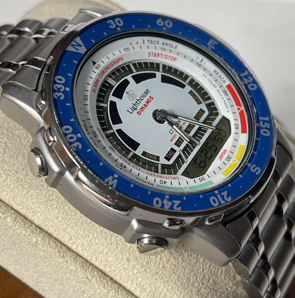 Reloj Citizen Lighthouse Dinamis C120 Ana-Digi Vintage 1991 raro Foto 3 de 4