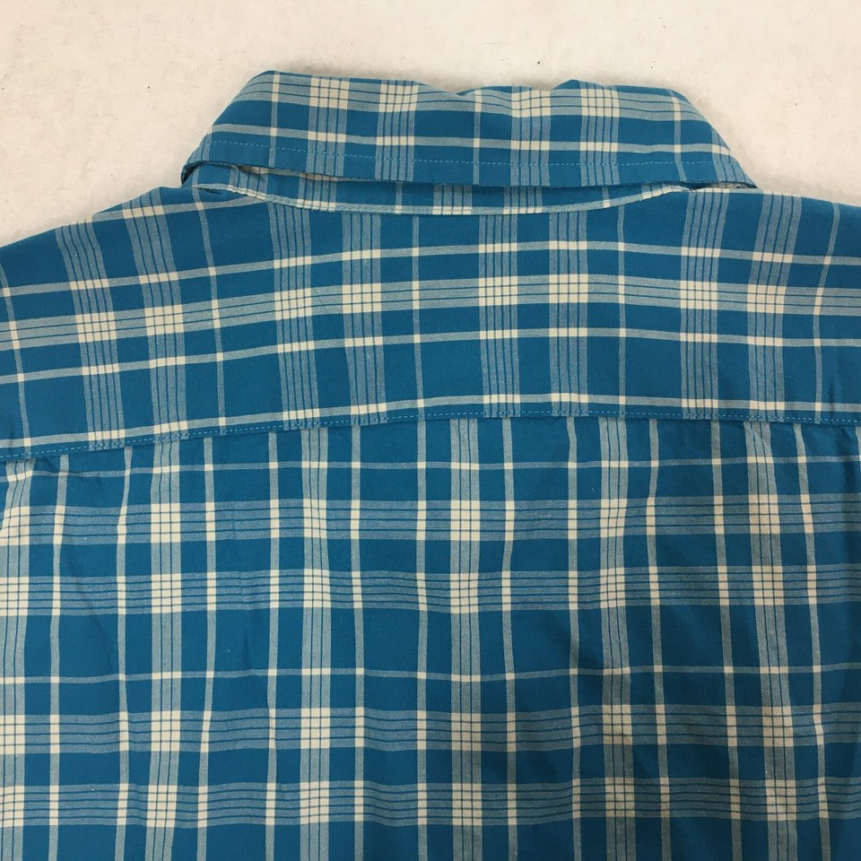 J. Crew Shirt Mens Large Flex Washed Long Sleeve Button Up Blue Green