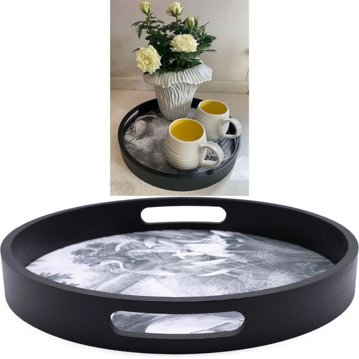 Aggregate more than 156 black round decorative tray best seven.edu.vn