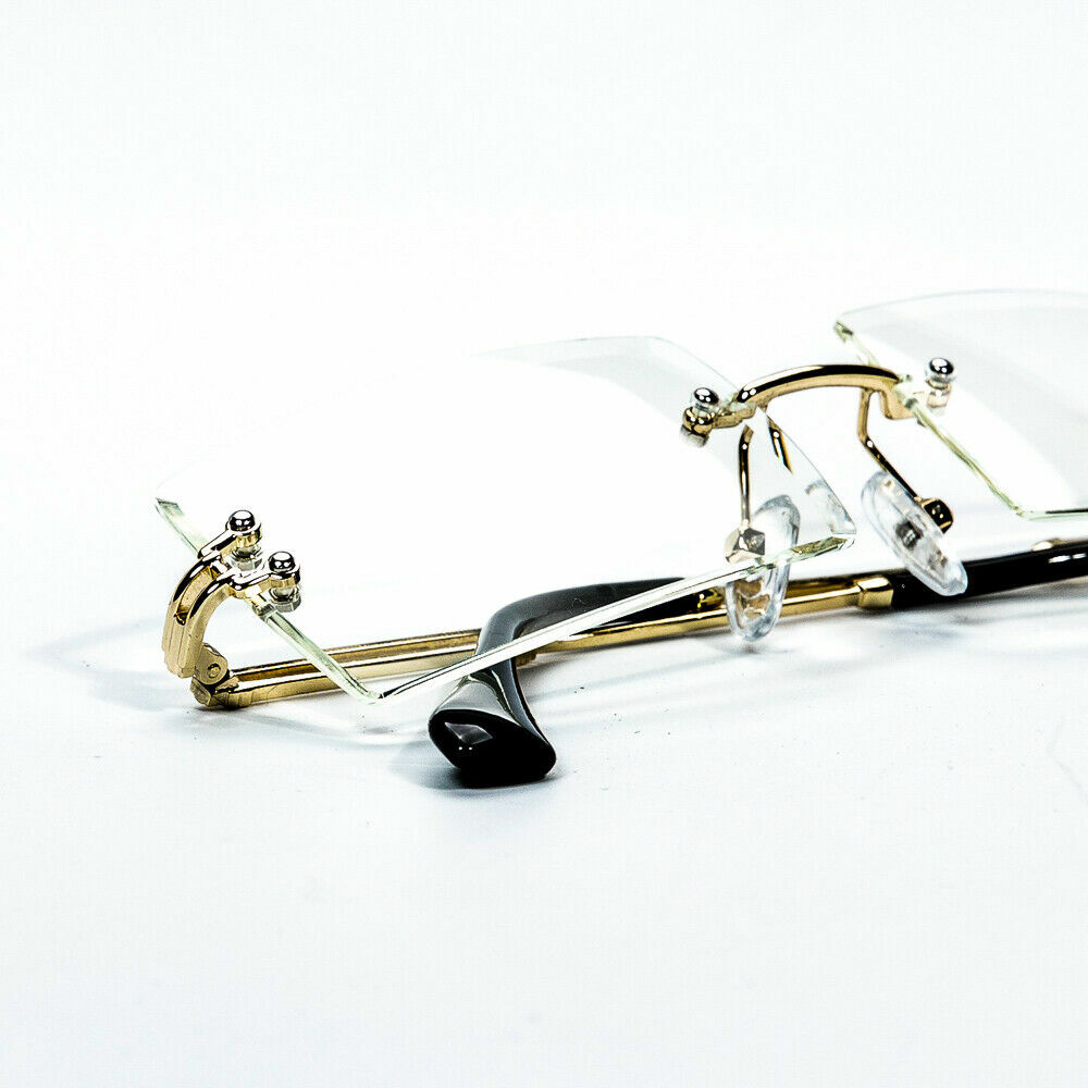 Men's Rectangular Luxury Vintage Retro Gold Clear Lens