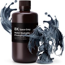 ELEGOO 405nm 8K Wasser Waschbares Resin für LCD UV Härtung 3D Drucker 1KG Grau