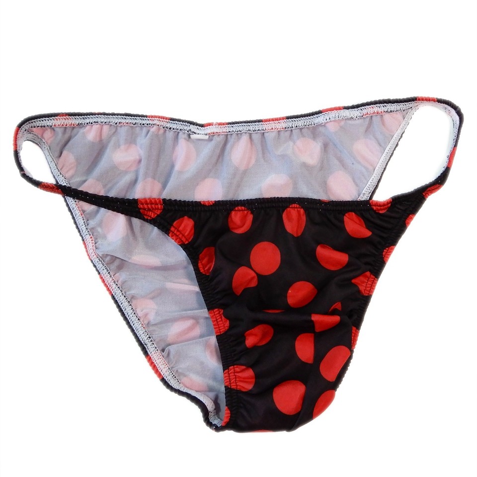 K377 P String Bikini String Narrow waist Printed Soft Jersey Ball Dots ...