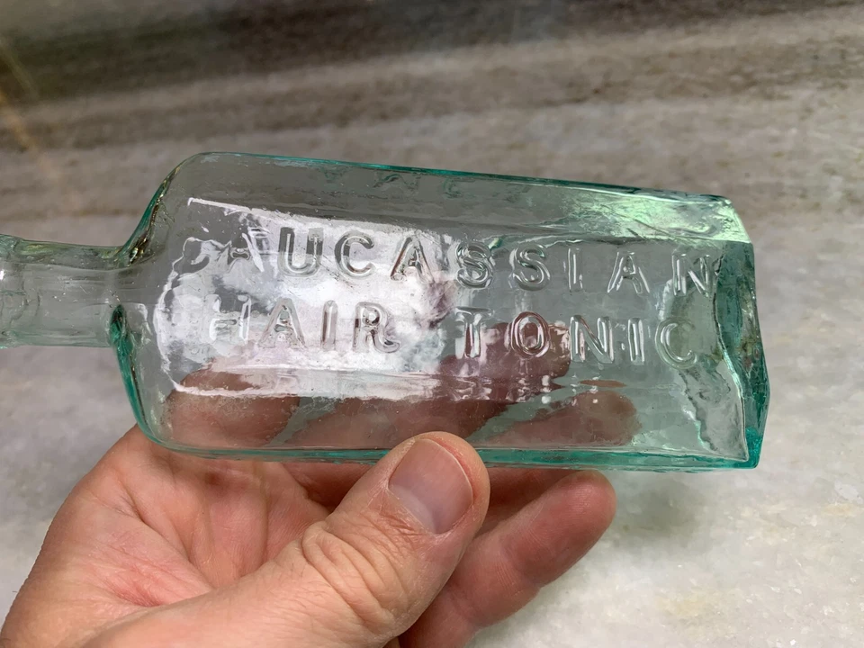 Antiguo Ames Caucasiano Caucásico Cabello Tónico Botella Abierta Pontil SPRINGFIELD MASS Foto 4 de 4