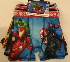 Boys Size 4 6 OR 8 Marvel Avengers Boxer Briefs 4 Pack Underwear Wicking Stretch