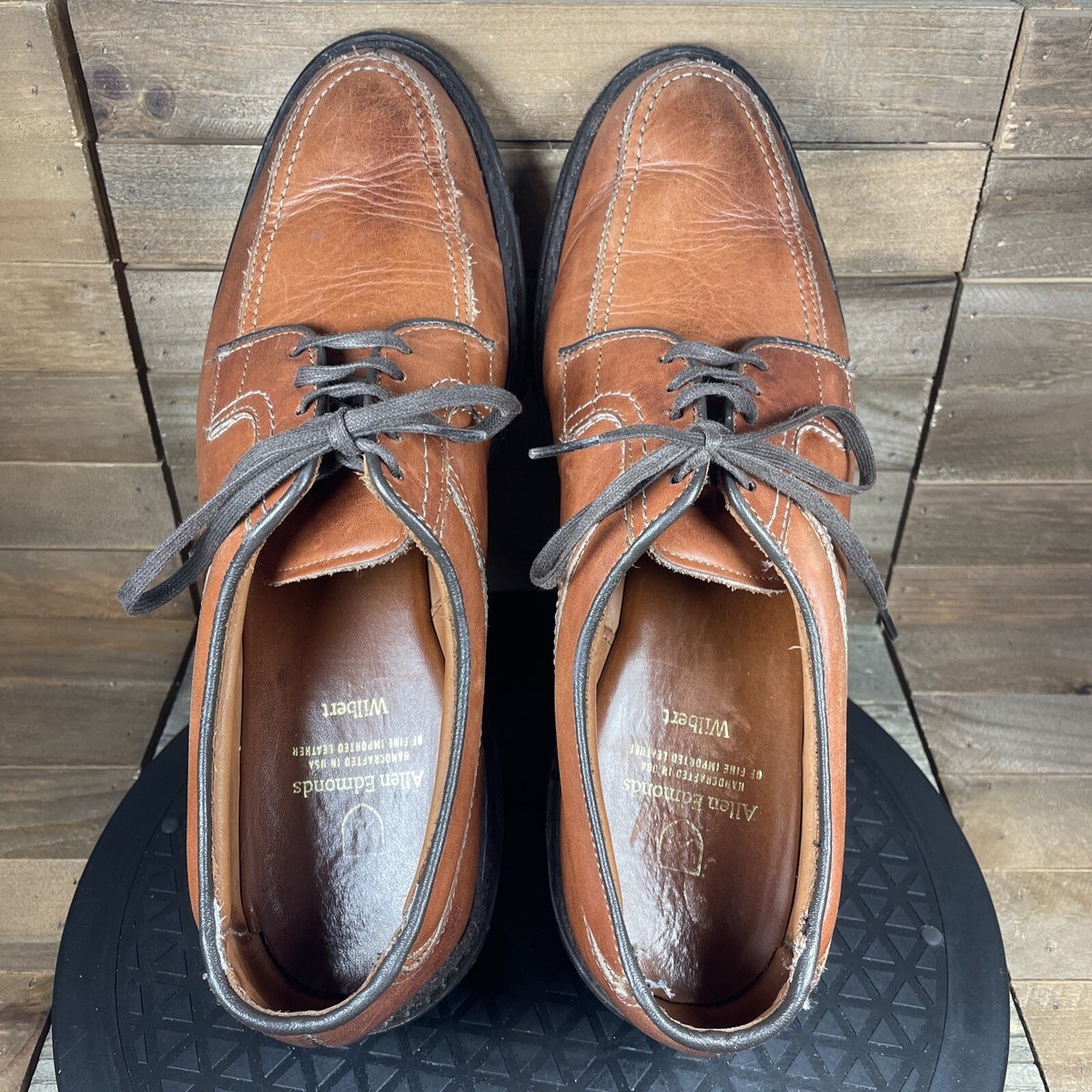 ALLEN EDMONDS Wilbert Brown Size 9.5 A Narrow Men Split-Toe 