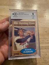 Hank Aaron BCCG 8 Topps 1962 Vintage Antique Baseball Card Braves HIGH GRADE MLB