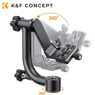 K&F CONCEPT Aluminum Alloy Panoramic Gimbal Tripod Head Load Capacity up to 20kg