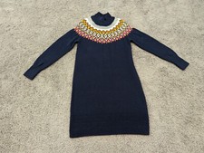 Old Navy Sweater Dress Women's XS Blue Long Sleeves Knit Tribal Aztec