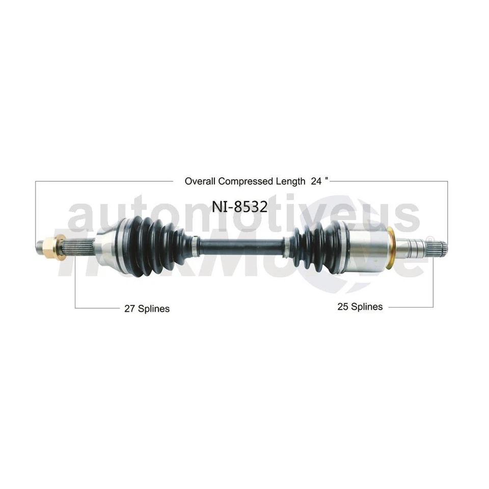 Junta de eje CV delantero izquierdo derecho TrakMotive para Nissan GT-R 2017 2016 2015 Foto 2 de 3