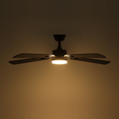 52" Ceiling Fan with Lights, Black Modern Ceiling Fan with Remote 6 Speeds US - Picture 5 of 16