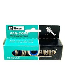 10 Rolls Panduit PMDR-X Pan-Code Wire Marker Tape, White, Polyester Made in USA