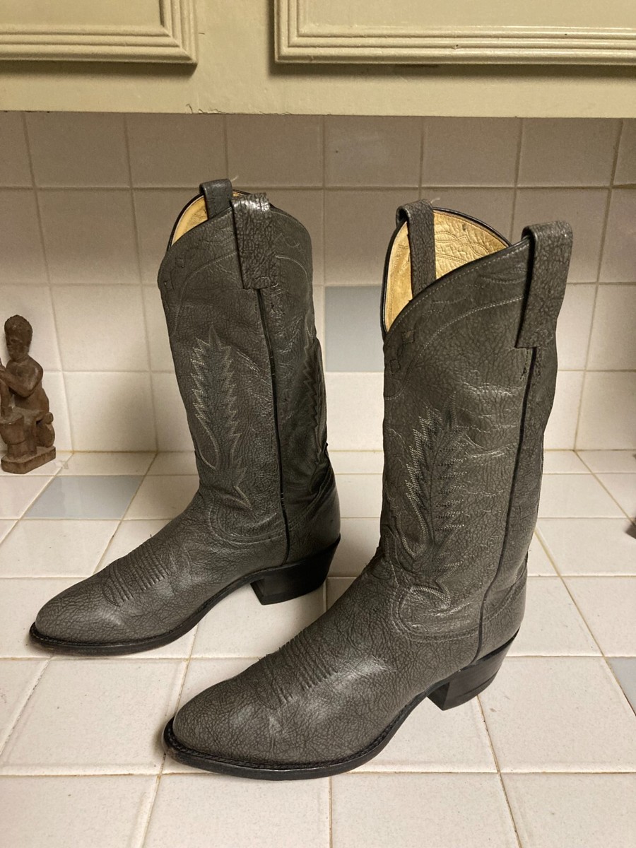 Tony Lama Style 8957 7D Gray Slate Kangaroo Leather Western Pull