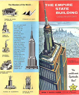  Empire State Building Vintage Brochure Aerial Photo Views Panoramic Map 1950's 