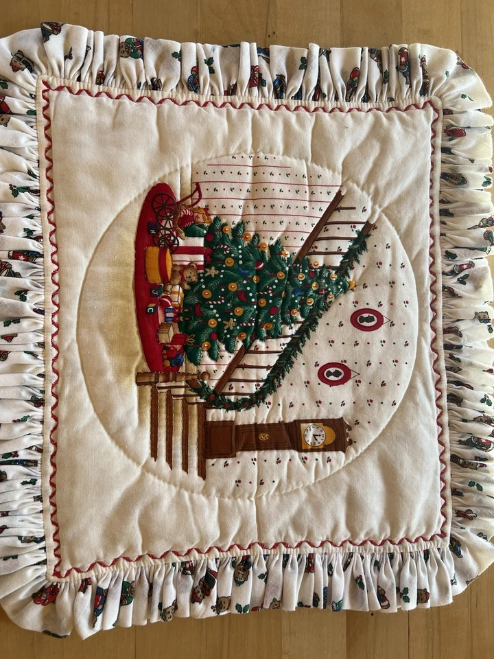 Manteles individuales de Navidad acolchados artesanales variedad, nunca usados, ¡juego de 6 hermosos! Foto 3 de 4