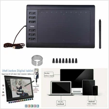 Black 10*6'' 8192 Levels Graphic Drawing Tablet Digital Tablet & Drawing Pen