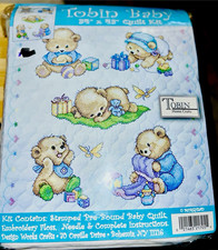 Tobin Home Crafts Stamped Pre-Bound Baby Quilt Kit 34"x43" T21705