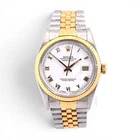 VINTAGE ROLEX DATEJUST 16013 WHITE ROMAN DIAL WRISTWATCH 18K YELLOW GOLD SS