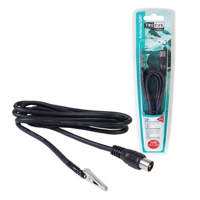 Vivanco Krokodil-Klemme Koax-Stecker Klemm Antennen-Kabel FM DAB+ DVB-T2 Antenne