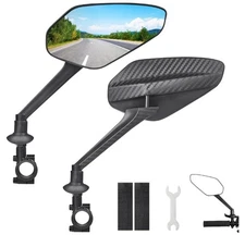 Zacro 2 Pack Bike Mirror, 2025 Upgraded Bike Mirror Handlebar Mount 360°Adj M2