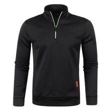 Mens Half Zip Fleece Jacket Warm Winter Pullover Jumper Sweater Sweatshirt Tops